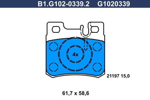 Brake Pad Set, disc brake (B1.G102-0339.2)