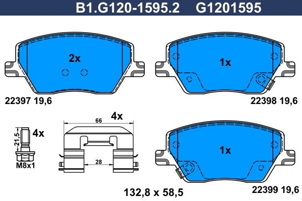 Brake Pad Set, disc brake (B1.G120-1595.2)