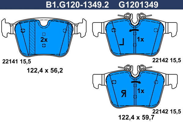 Brake Pad Set, disc brake (B1.G120-1349.2)