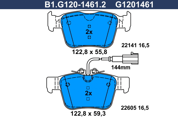 Brake Pad Set, disc brake (B1.G120-1461.2)