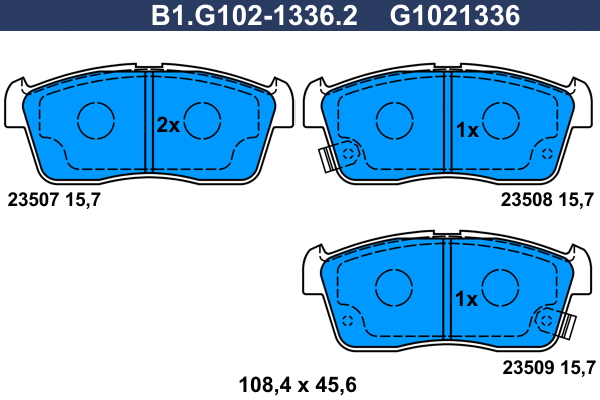 Brake Pad Set, disc brake (B1.G102-1336.2)