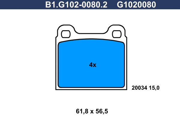 Brake Pad Set, disc brake (B1.G102-0080.2)