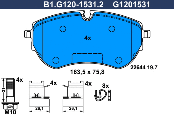 Brake Pad Set, disc brake (B1.G120-1531.2)