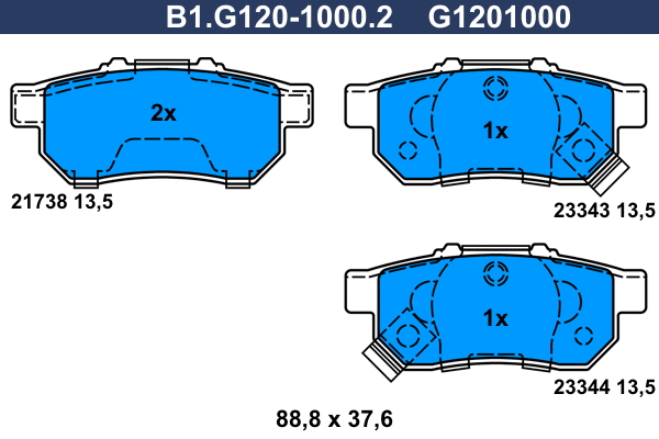 Brake Pad Set, disc brake (B1.G120-1000.2)