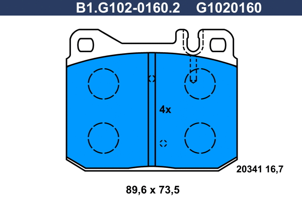 Brake Pad Set, disc brake (B1.G102-0160.2)