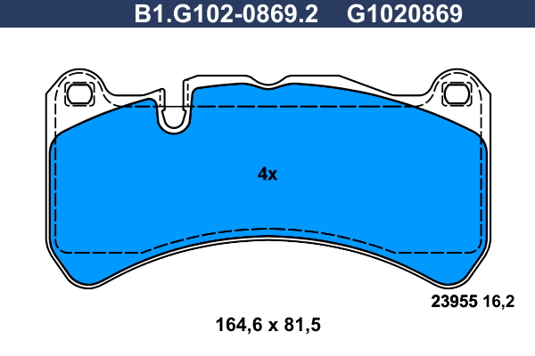 Brake Pad Set, disc brake (B1.G102-0869.2)