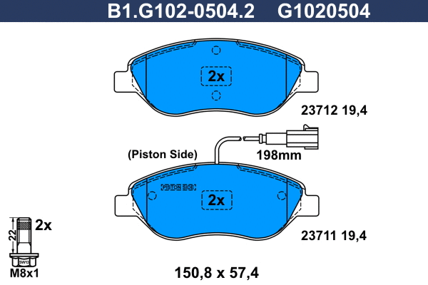 Brake Pad Set, disc brake (B1.G102-0504.2)