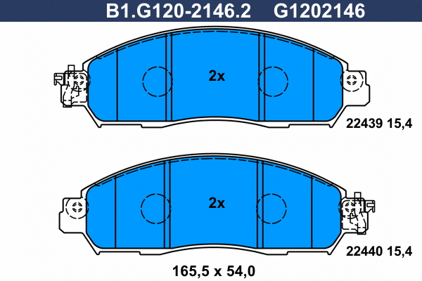 Brake Pad Set, disc brake (B1.G120-2146.2)