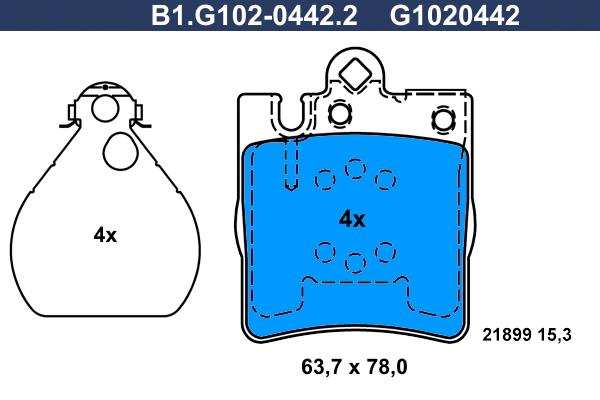 Brake Pad Set, disc brake (B1.G102-0442.2)