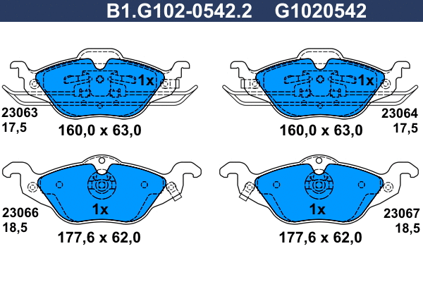 Brake Pad Set, disc brake (B1.G102-0542.2)