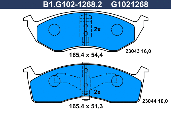Brake Pad Set, disc brake (B1.G102-1268.2)