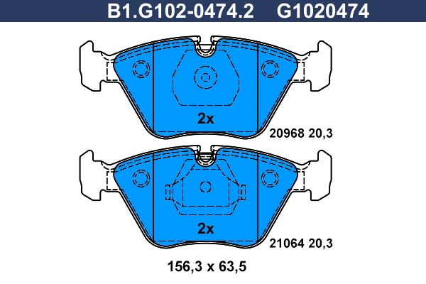 Brake Pad Set, disc brake (B1.G102-0474.2)