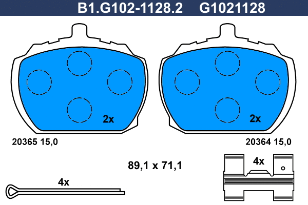 Brake Pad Set, disc brake (B1.G102-1128.2)
