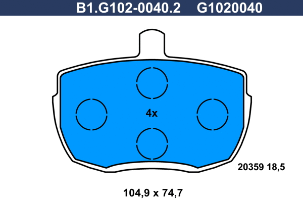 Brake Pad Set, disc brake (B1.G102-0040.2)