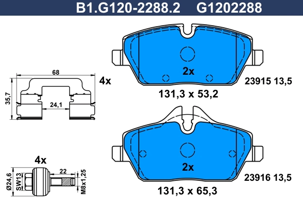 Brake Pad Set, disc brake (B1.G120-2288.2)