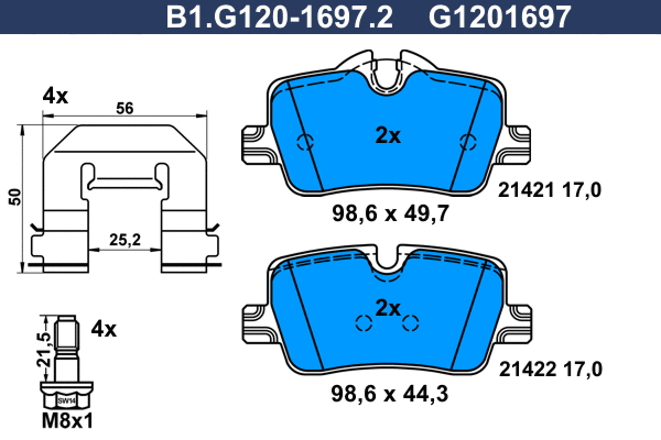Brake Pad Set, disc brake (B1.G120-1697.2)