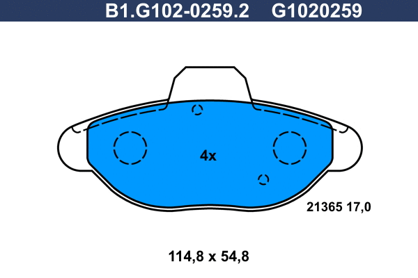 Brake Pad Set, disc brake (B1.G102-0259.2)