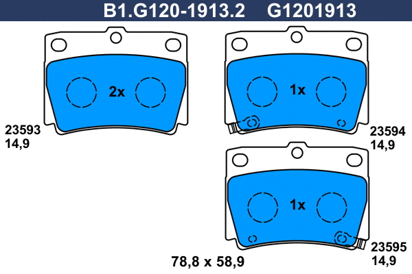 Brake Pad Set, disc brake (B1.G120-1913.2)