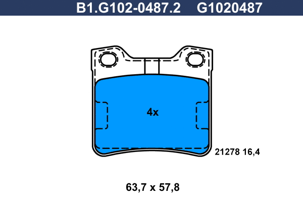 Brake Pad Set, disc brake (B1.G102-0487.2)