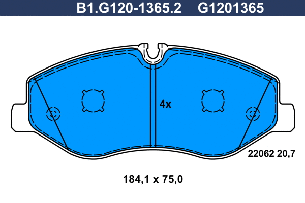 Brake Pad Set, disc brake (B1.G120-1365.2)