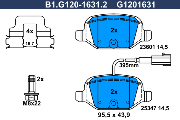 Brake Pad Set, disc brake (B1.G120-1631.2)