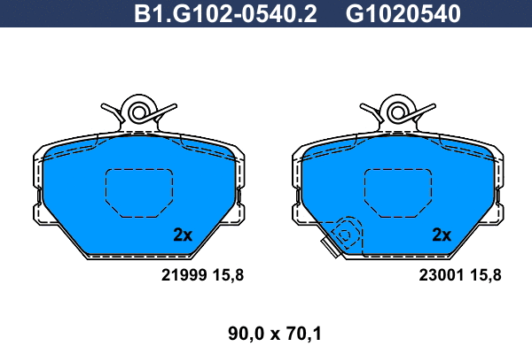 Brake Pad Set, disc brake (B1.G102-0540.2)