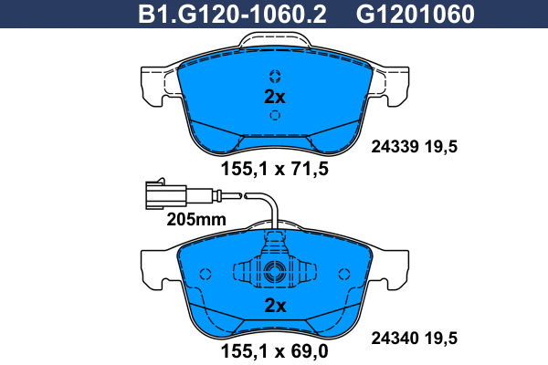 Brake Pad Set, disc brake (B1.G120-1060.2)