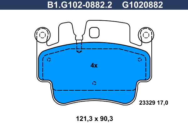 Brake Pad Set, disc brake (B1.G102-0882.2)