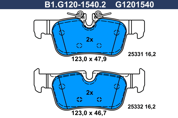 Brake Pad Set, disc brake (B1.G120-1540.2)