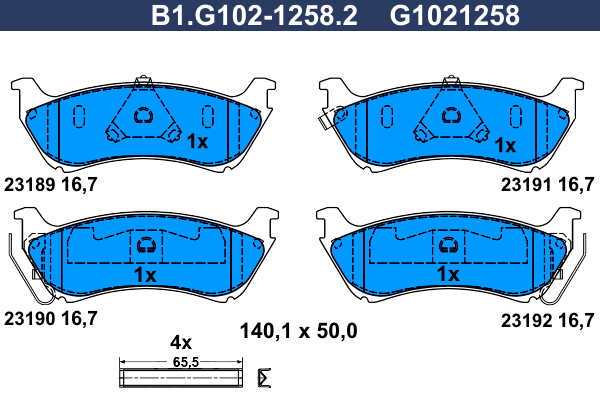 Brake Pad Set, disc brake (B1.G102-1258.2)