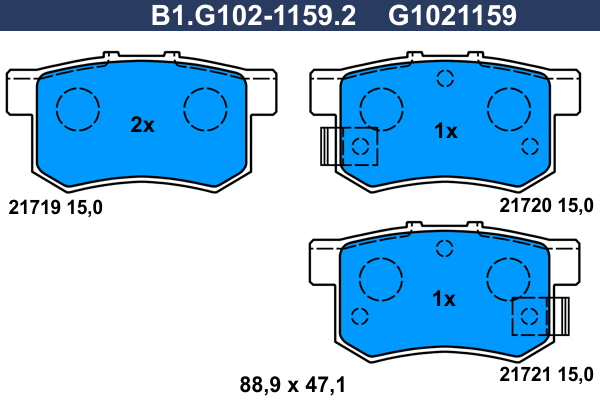 Brake Pad Set, disc brake (B1.G102-1159.2)