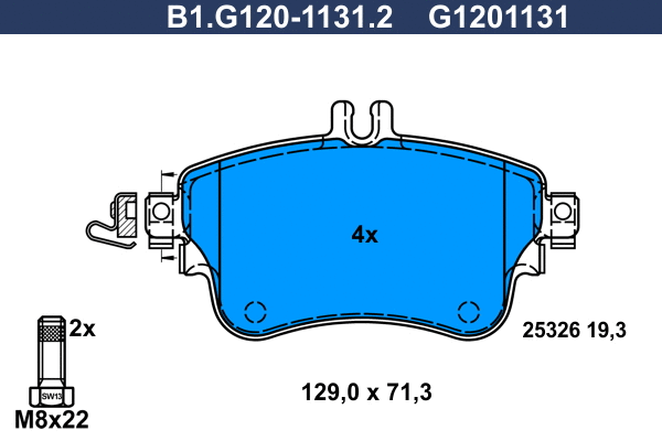 Brake Pad Set, disc brake (B1.G120-1131.2)