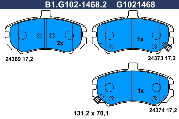 Brake Pad Set, disc brake (B1.G102-1468.2)