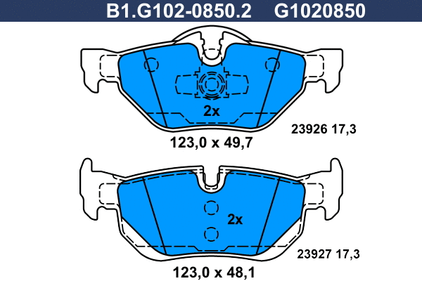 Brake Pad Set, disc brake (B1.G102-0850.2)