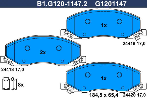 Brake Pad Set, disc brake (B1.G120-1147.2)