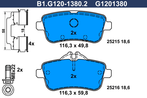 Brake Pad Set, disc brake (B1.G120-1380.2)