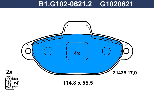 Brake Pad Set, disc brake (B1.G102-0621.2)