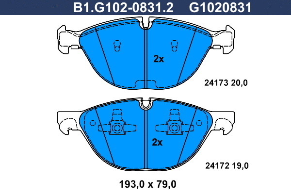 Brake Pad Set, disc brake (B1.G102-0831.2)