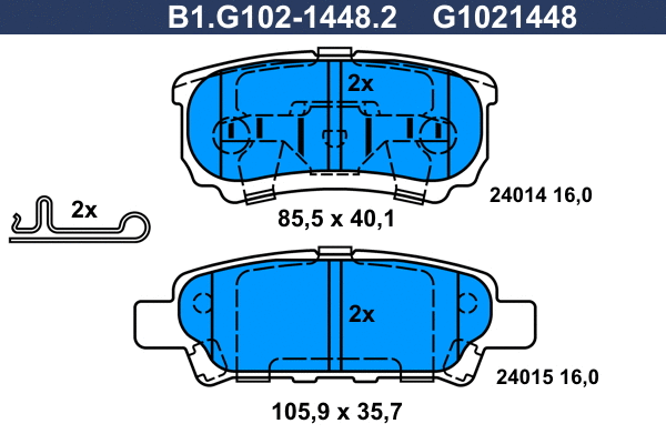 Brake Pad Set, disc brake (B1.G102-1448.2)