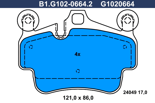 Brake Pad Set, disc brake (B1.G102-0664.2)