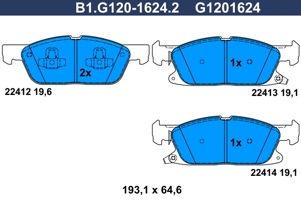 Brake Pad Set, disc brake (B1.G120-1624.2)