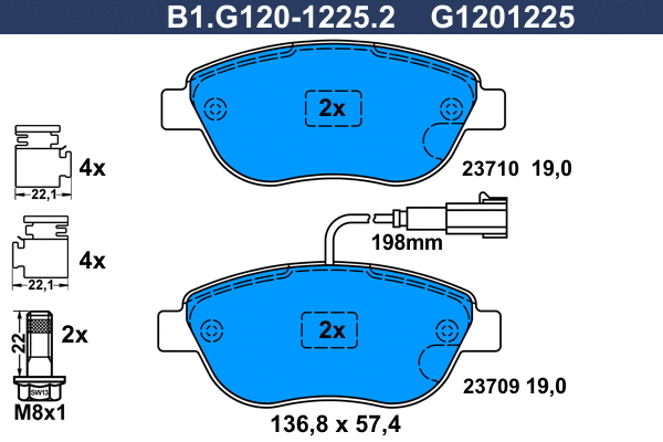 Brake Pad Set, disc brake (B1.G120-1225.2)