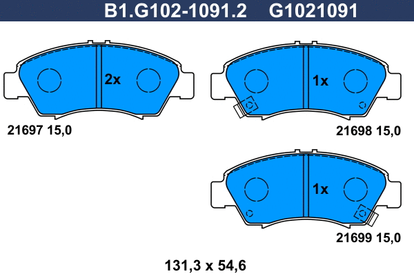 Brake Pad Set, disc brake (B1.G102-1091.2)