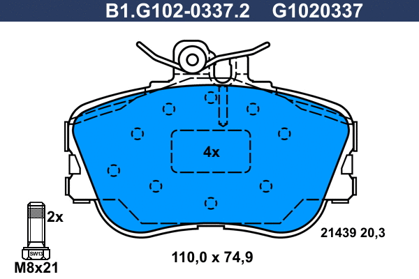 Brake Pad Set, disc brake (B1.G102-0337.2)