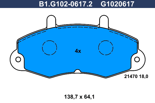 Brake Pad Set, disc brake (B1.G102-0617.2)