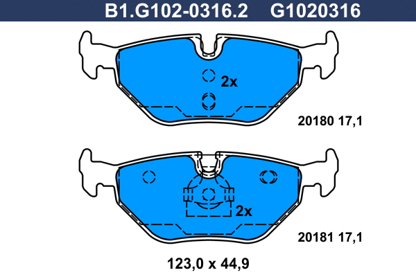Brake Pad Set, disc brake (B1.G102-0316.2)