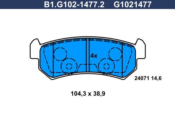 Brake Pad Set, disc brake (B1.G102-1477.2)