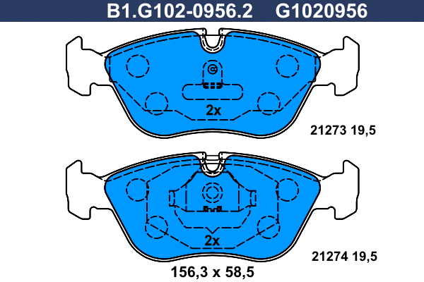Brake Pad Set, disc brake (B1.G102-0956.2)
