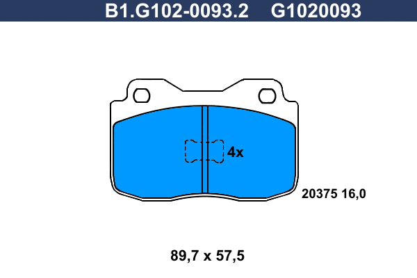 Brake Pad Set, disc brake (B1.G102-0093.2)
