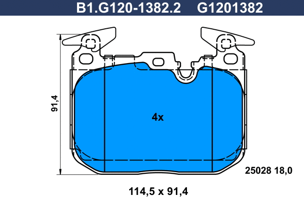 Brake Pad Set, disc brake (B1.G120-1382.2)